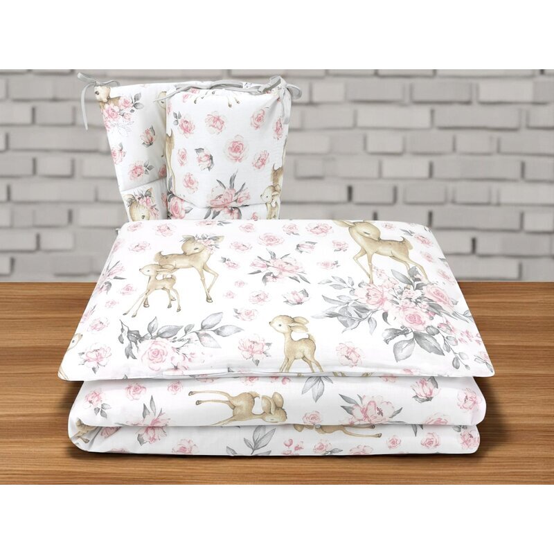 Lenjerie patut cu 3 piese, MimiNu, Pentru patut 120x60 cm